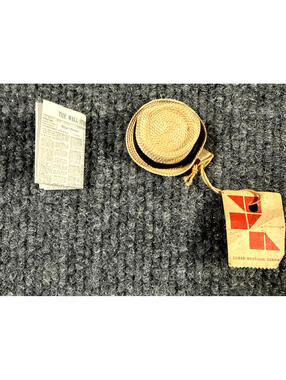 Miniature Cuban Men’s Doll Hat And Mini Wall Street Journal 1 Inch